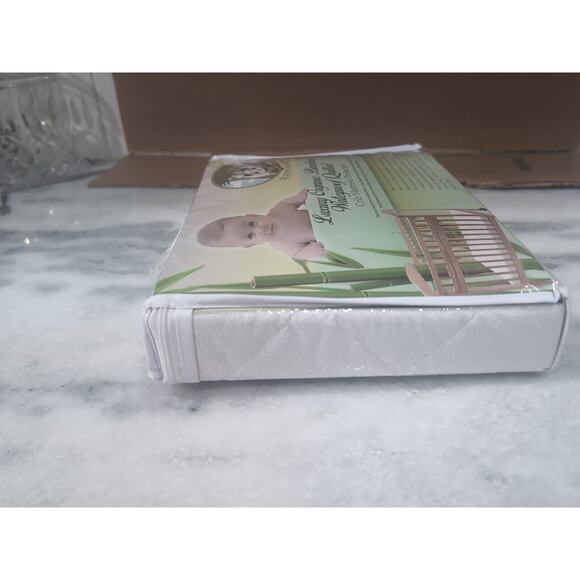 Organic Bamboo Panda Crib Mattress Protector, Waterproof Quilted Cover, Nursery - Picture 2 of 4